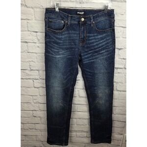 Crash Men's Jeans Blue Dark Wash 32X34 Straight Leg Stretch Mid Rise Denim